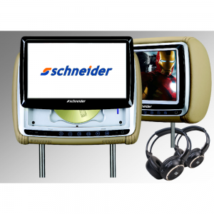 Schneider 9066 9" Slide-Up Headrest DVD Players